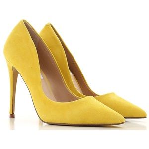 Yellow Stiletto Heel with Closed Point Toe